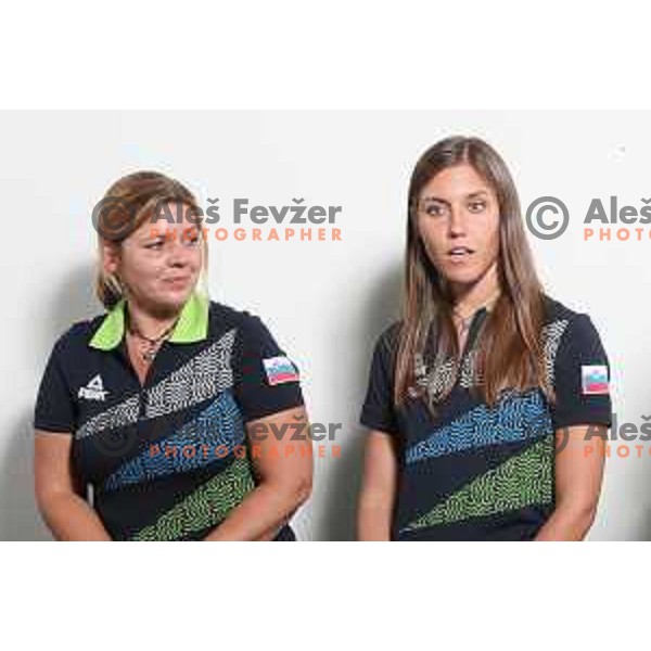 Tina Gutman and Toja Ellison members of Team Slovenia for World Games in Wroclaw, Poland 2017 at press conference in SOIC, Ljubljana on July 17, 2017