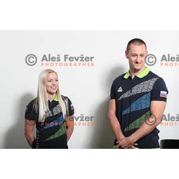 Acrobatic rock&roll dancers Tina Rabic and Franci Pevc of Team Slovenia for World Games in Wroclaw, Poland 2017 at press conference in SOIC, Ljubljana on July 17, 2017