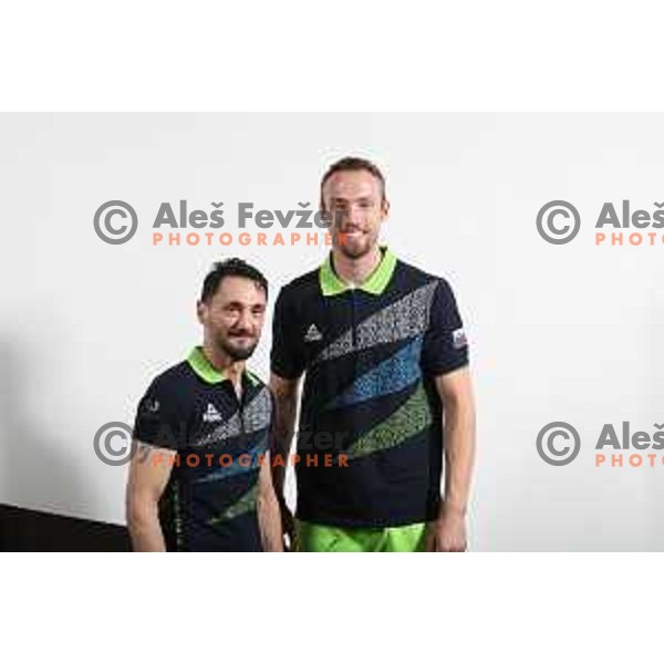 Coach iztok Vorkapic and Rok Erste of Team Slovenia for World Games in Wroclaw, Poland 2017 at press conference in SOIC, Ljubljana on July 17, 2017
