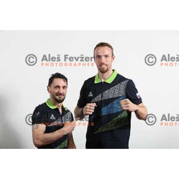 Coach Iztok Vorkapic and Rok Erste of Team Slovenia for World Games in Wroclaw, Poland 2017 at press conference in SOIC, Ljubljana on July 17, 2017