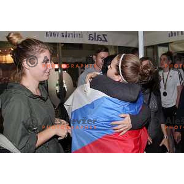 Reception for Basketball team Slovenia Women U-20, silver medalists of European Women U-20 Championships in Portugal in Ljubljana on July 17, 2018
