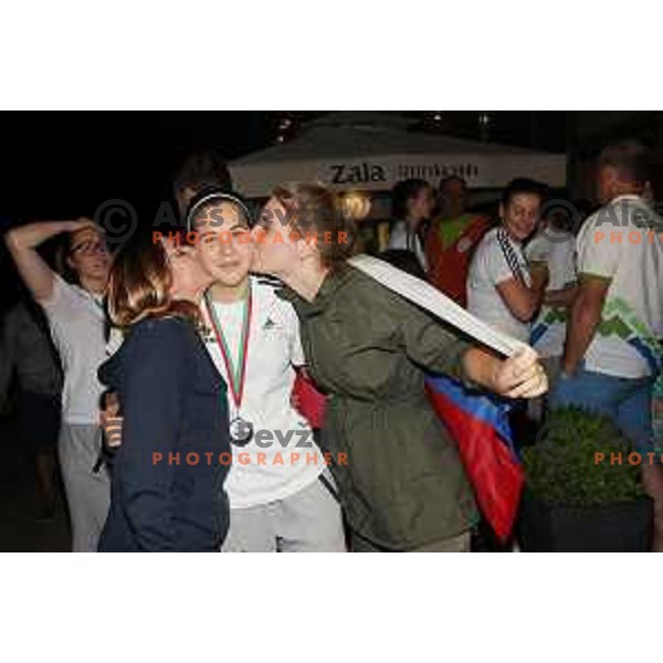 Reception for Basketball team Slovenia Women U-20, silver medalists of European Women U-20 Championships in Portugal in Ljubljana on July 17, 2018