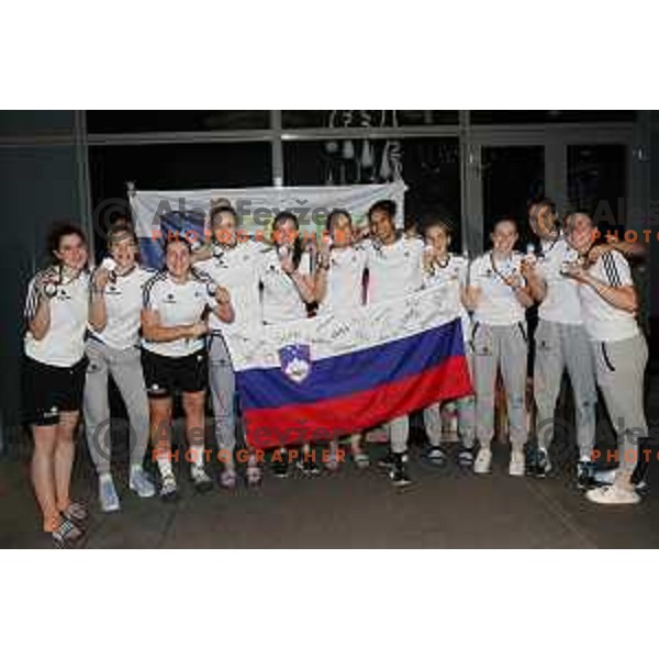Reception for Basketball team Slovenia Women U-20, silver medalists of European Women U-20 Championships in Portugal in Ljubljana on July 17, 2018