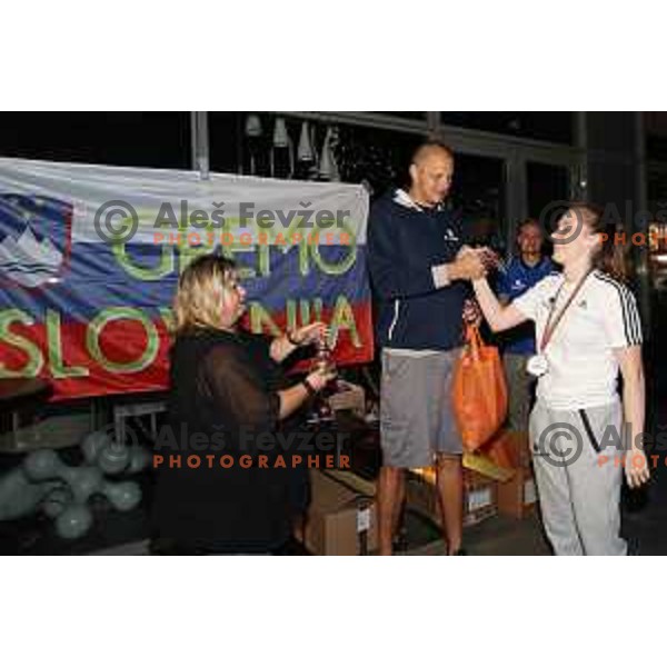 Reception for Basketball team Slovenia Women U-20, silver medalists of European Women U-20 Championships in Portugal in Ljubljana on July 17, 2018
