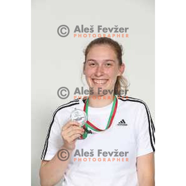 Alma Potocnik at Reception for Basketball team Slovenia Women U-20, silver medalists of European Women U-20 Championships in Portugal in Ljubljana on July 17, 2018