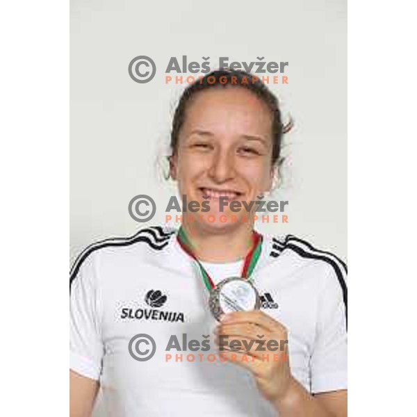 Zala Friskovec at Reception for Basketball team Slovenia Women U-20, silver medalists of European Women U-20 Championships in Portugal in Ljubljana on July 17, 2018