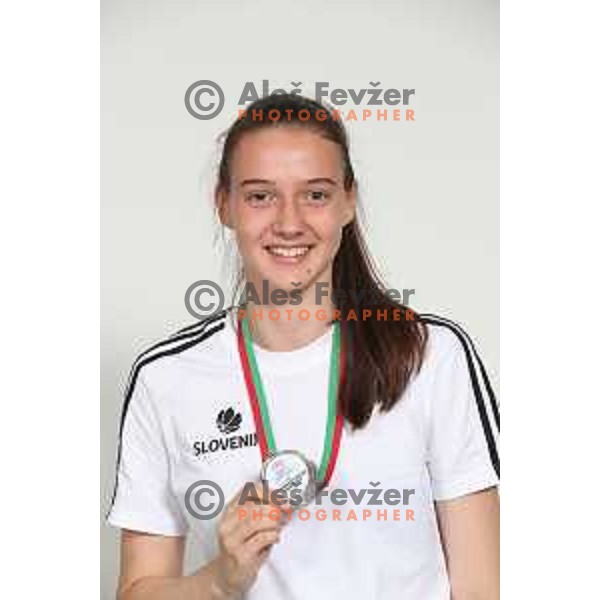 Marusa Senicar at Reception for Basketball team Slovenia Women U-20, silver medalists of European Women U-20 Championships in Portugal in Ljubljana on July 17, 2018