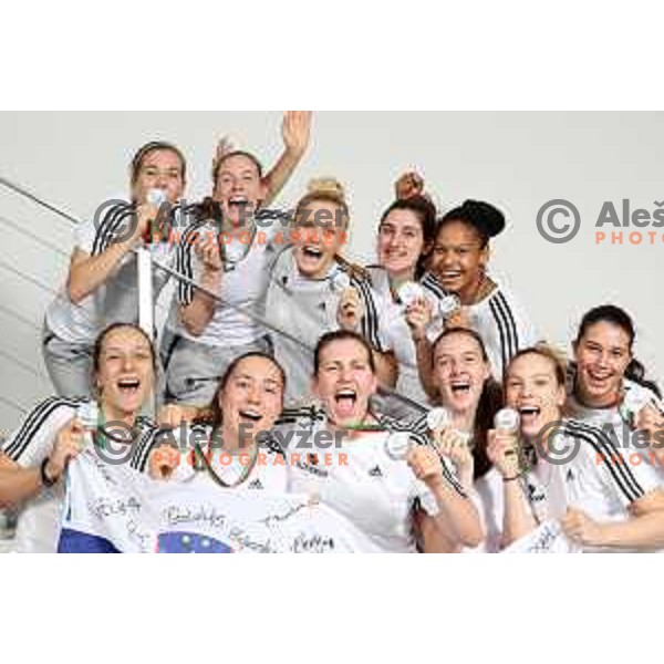 Reception for Basketball team Slovenia Women U-20, silver medalists of European Women U-20 Championships in Portugal in Ljubljana on July 17, 2018