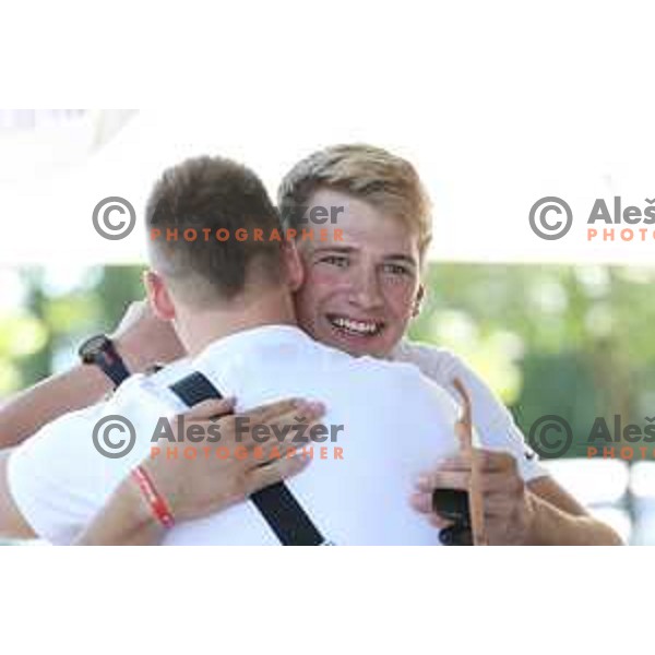 Luka Doncic at meeting of Slovenia Basketball team before Eurobasket 2017 in Ljubljana on July 19, 2017