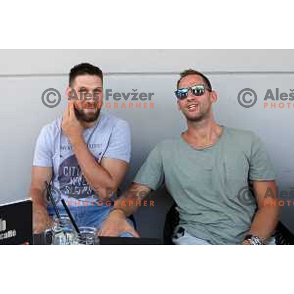 Gasper Vidmar and Sasa Zagorac at meeting of Slovenia Basketball team for Eurobasket 2017 in Ljubljana on July 19, 2017
