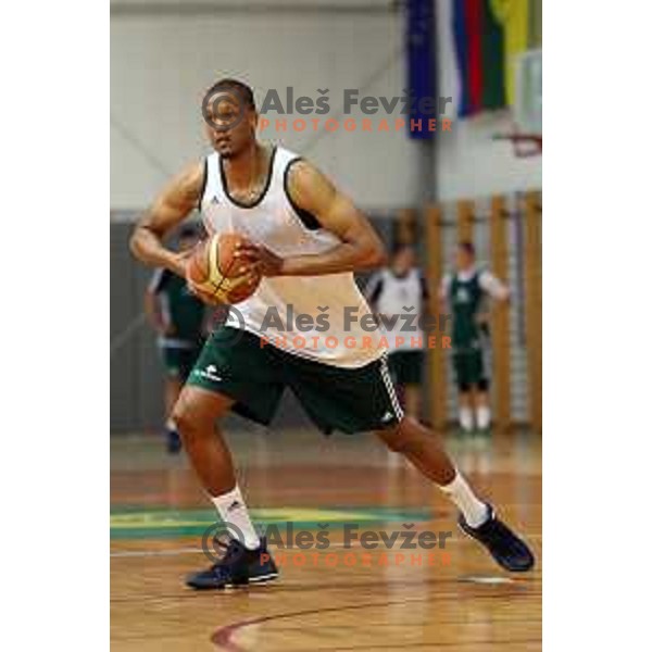 Anthony Randolph of Slovenia at first practice session of Slovenia Basketball team for Eurobasket 2017 in Zrece Sports Hall, Slovenia on July 19, 2017