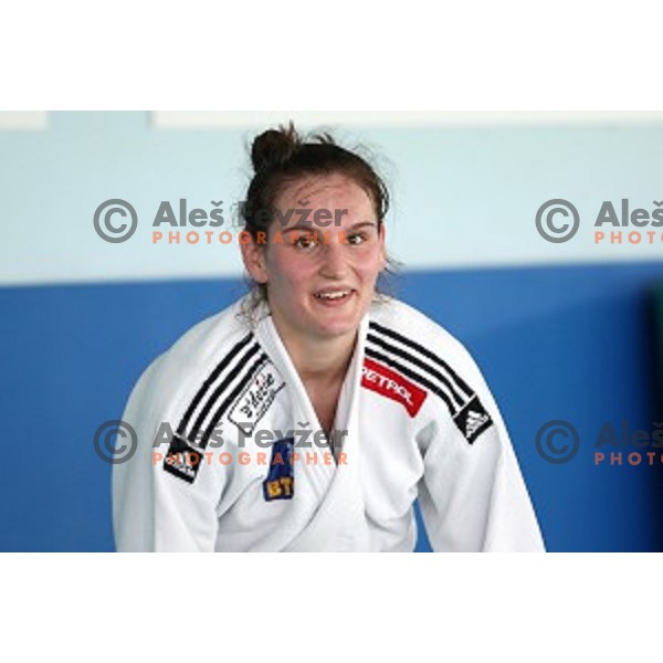 Klara Apotekar (SLO) during practice session at Judo club Z\'dezele Sankaku in Lopata near Celje, Slovenia on July 21, 2017