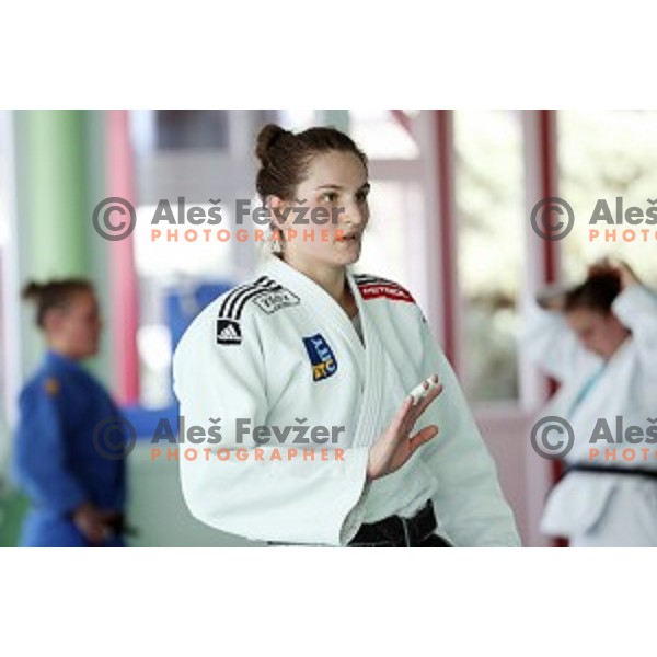 Klara Apotekar (SLO) during practice session at Judo club Z\'dezele Sankaku in Lopata near Celje, Slovenia on July 21, 2017