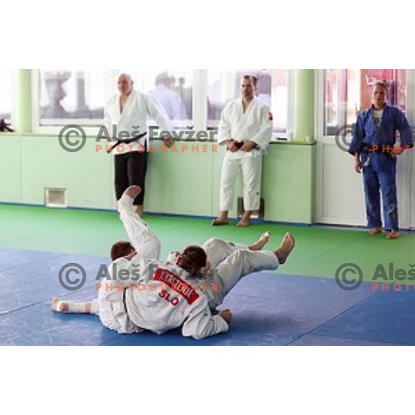 Tina Trstenjak (SLO) during practice session at Judo club Z\'dezele Sankaku in Lopata near Celje, Slovenia on July 21, 2017