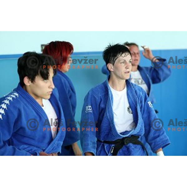 Petra Nareks (SLO) during practice session at Judo club Z\'dezele Sankaku in Lopata near Celje, Slovenia on July 21, 2017