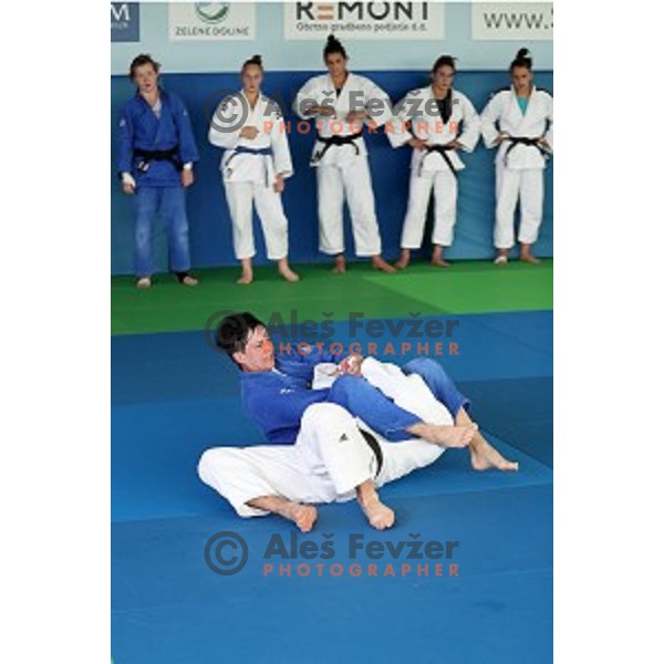 Petra Nareks during practice session at Judo club Z\'dezele Sankaku in Lopata near Celje, Slovenia on July 21, 2017