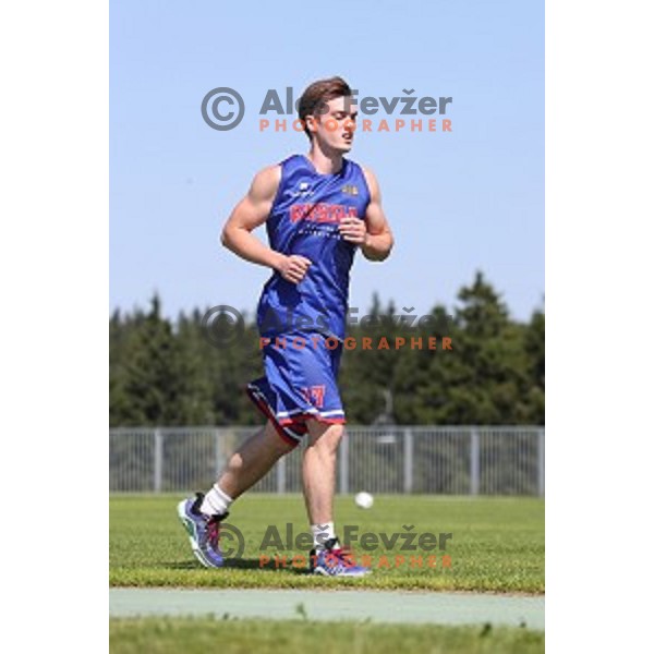 University basketball team of Russia during practice session at Rogla (1517 meters ) Slovenia on July 20, 2017