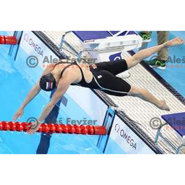 Tjasa Vozel of Slovenia swims in qualification 100 meters breast stroke at Rio de Janeiro 2016 Olympic games , Brasil on August 7, 2016