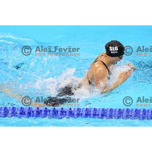 Tjasa Vozel of Slovenia swims in qualification 100 meters breast stroke at Rio de Janeiro 2016 Olympic games , Brasil on August 7, 2016