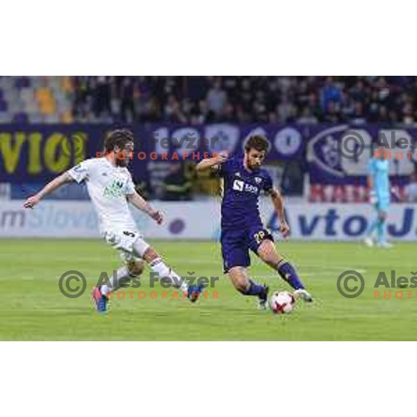 Mitja Viler of Maribor in action during football match between Maribor and Hafnarfjordur in third round of UEFA Champions League 2017/18 qualifyer in Ljudski vrt, Maribor, Slovenia on July 26, 2017
