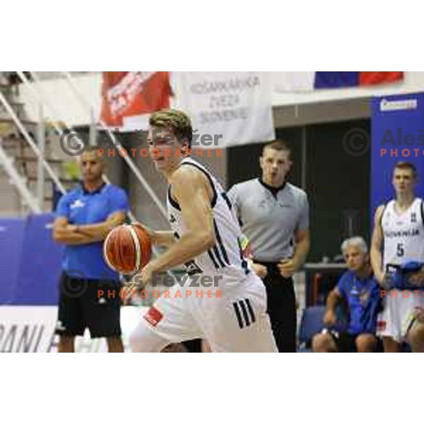 Luka Doncic of Slovenia in action during friendly basketball match between Slovenia and Russia University team played in Rogaska Slatina, Slovenia on July 30, 2017