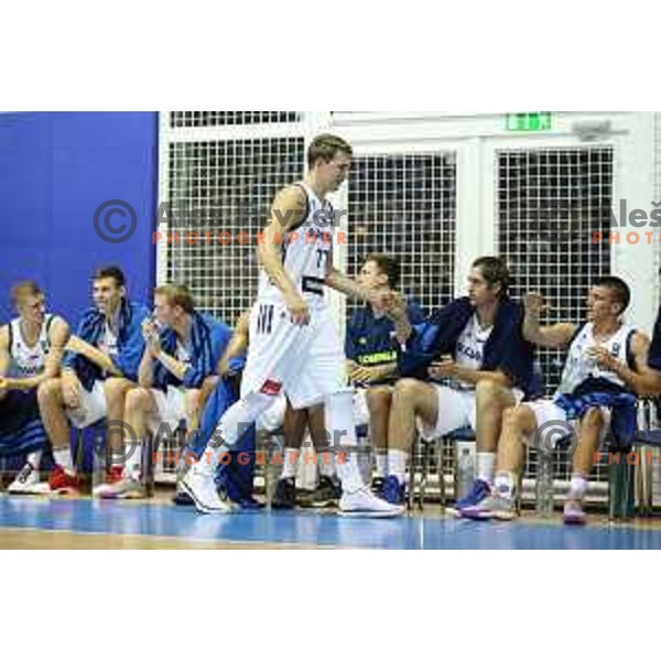 Luka Doncic of Slovenia in action during friendly basketball match between Slovenia and Russia University team played in Rogaska Slatina, Slovenia on July 30, 2017
