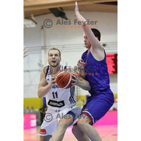 Jaka Blazic of Slovenia in action during friendly basketball match between Slovenia and Russia University team played in Rogaska Slatina, Slovenia on July 30, 2017