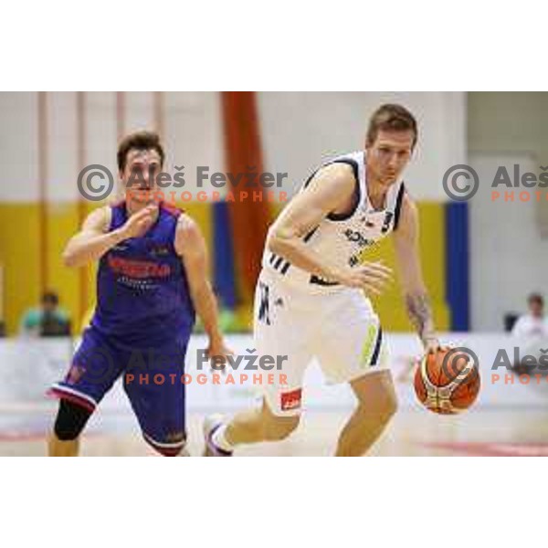 Gregor Hrovat of Slovenia in action during friendly basketball match between Slovenia and Russia University team played in Rogaska Slatina, Slovenia on July 30, 2017