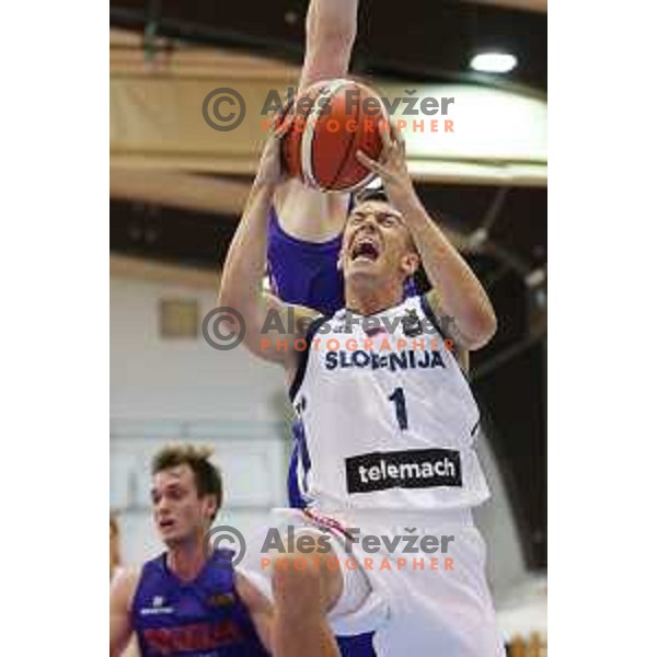 Matic Rebec of Slovenia in action during friendly basketball match between Slovenia and Russia University team played in Rogaska Slatina, Slovenia on July 30, 2017