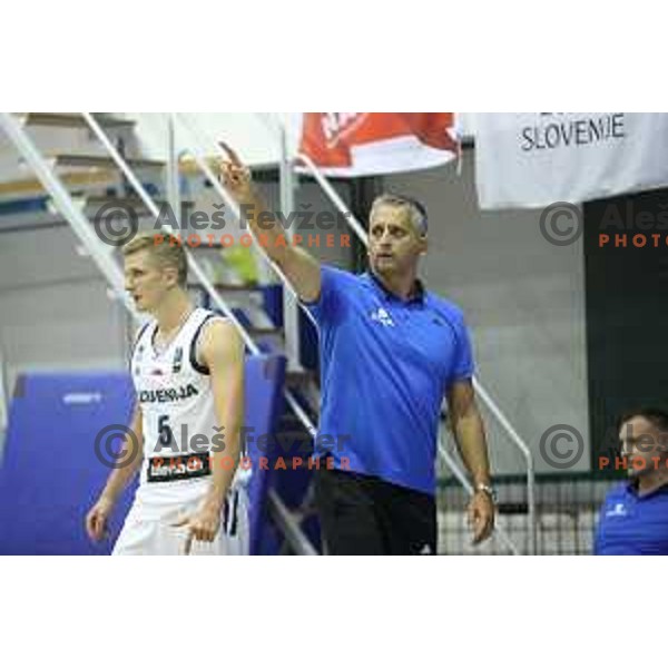 Igor Kokoskov, head coach of Slovenia in action during friendly basketball match between Slovenia and Russia University team played in Rogaska Slatina, Slovenia on July 30, 2017