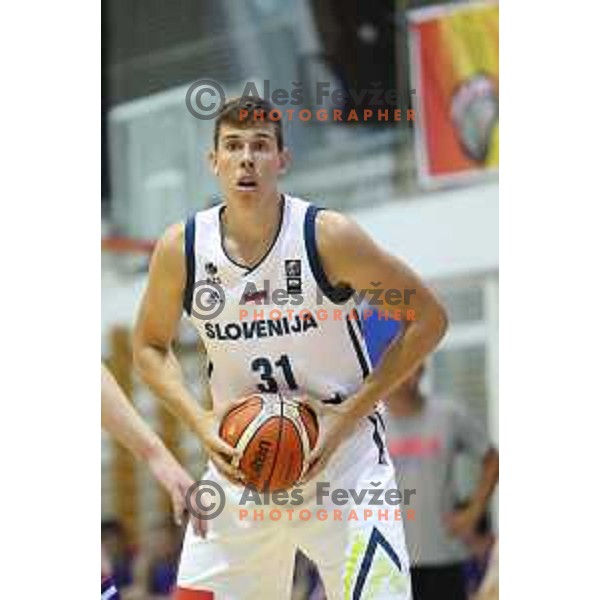 Vlatko Cancar of Slovenia in action during friendly basketball match between Slovenia and Russia University team played in Rogaska Slatina, Slovenia on July 30, 2017