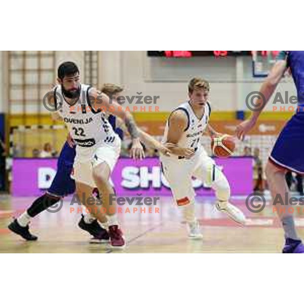 Luka Doncic of Slovenia in action during friendly basketball match between Slovenia and Russia University team played in Rogaska Slatina, Slovenia on July 30, 2017