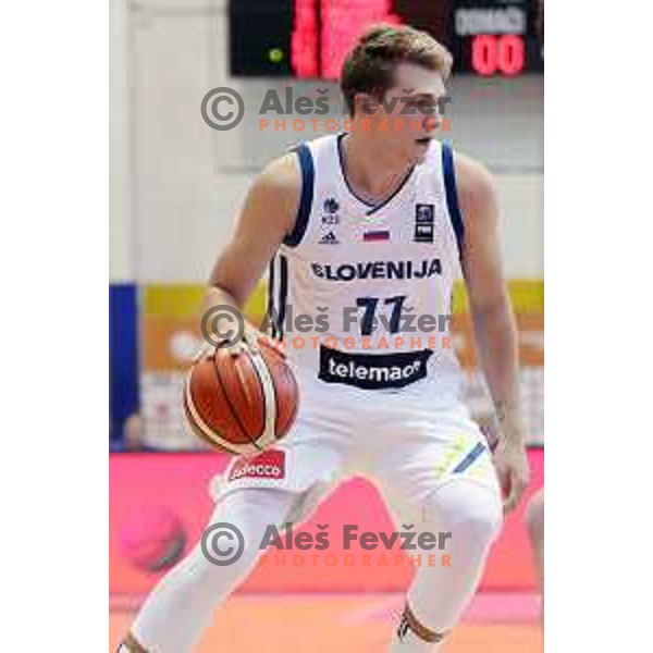 Luka Doncic of Slovenia in action during friendly basketball match between Slovenia and Russia University team played in Rogaska Slatina, Slovenia on July 30, 2017