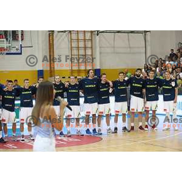 of Slovenia in action during friendly basketball match between Slovenia and Russia University team played in Rogaska Slatina, Slovenia on July 30, 2017