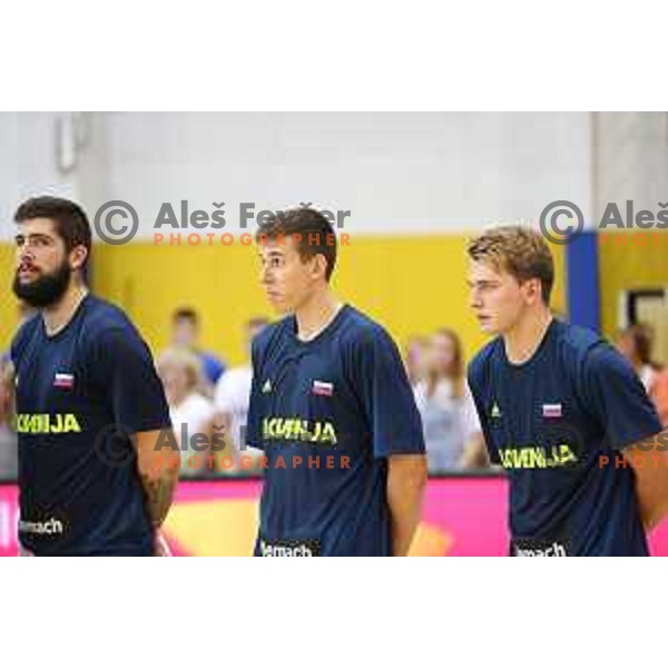 Luka Doncic of Slovenia in action during friendly basketball match between Slovenia and Russia University team played in Rogaska Slatina, Slovenia on July 30, 2017