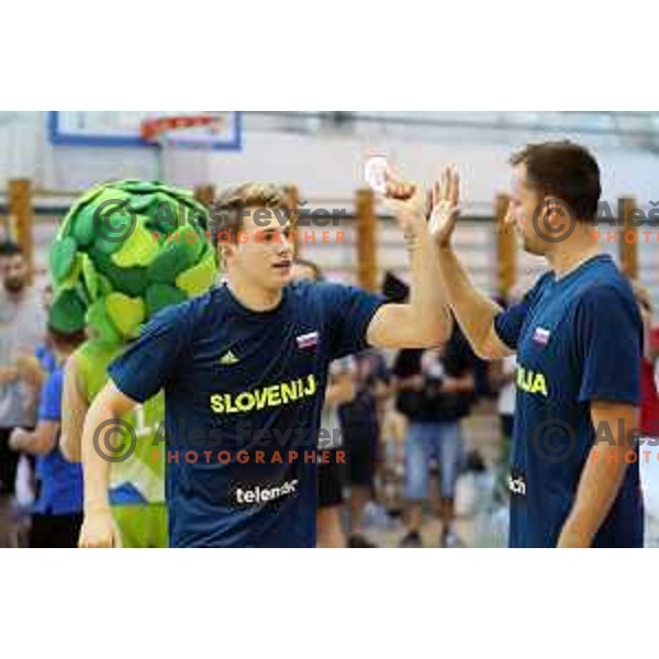 Luka Doncic of Slovenia in action during friendly basketball match between Slovenia and Russia University team played in Rogaska Slatina, Slovenia on July 30, 2017