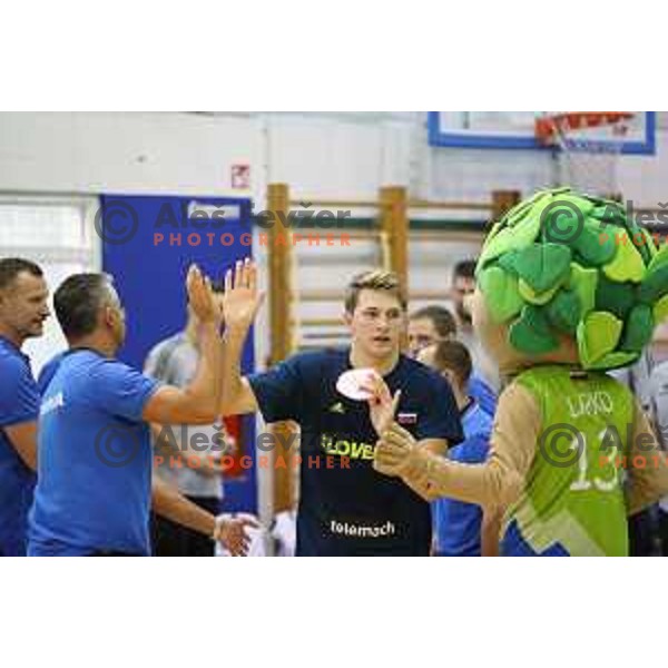 Luka Doncic of Slovenia in action during friendly basketball match between Slovenia and Russia University team played in Rogaska Slatina, Slovenia on July 30, 2017
