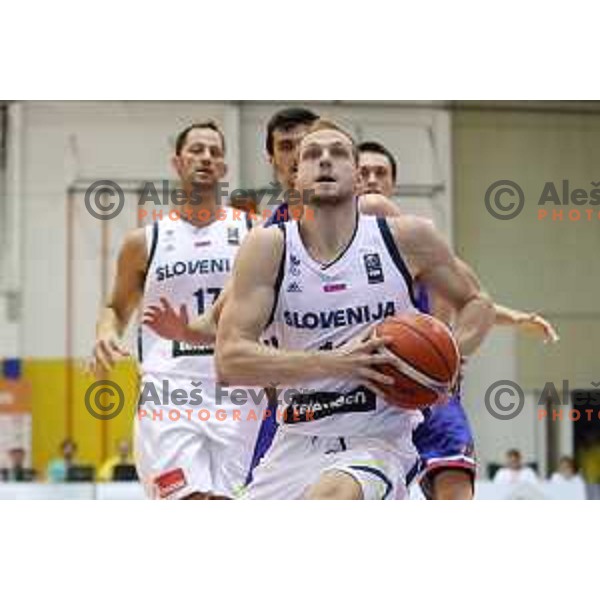 Jaka Blazic of Slovenia in action during friendly basketball match between Slovenia and Russia University team played in Rogaska Slatina, Slovenia on July 30, 2017