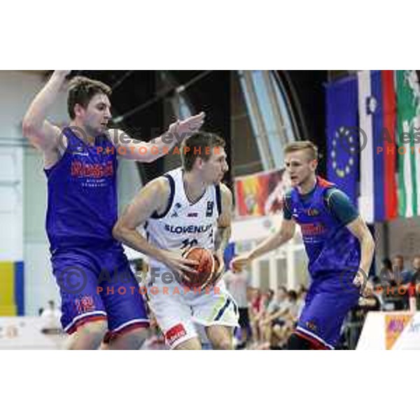 Gregor Hrovat of Slovenia in action during friendly basketball match between Slovenia and Russia University team played in Rogaska Slatina, Slovenia on July 30, 2017
