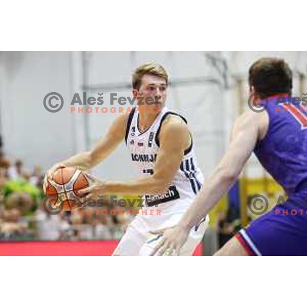 Luka Doncic of Slovenia in action during friendly basketball match between Slovenia and Russia University team played in Rogaska Slatina, Slovenia on July 30, 2017