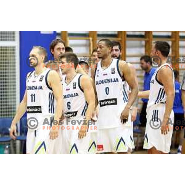 Jaka Blazic, Aleksej Nikolic, Anthony Randolph after friendly basketball match between Slovenia and Russia University team played in Rogaska Slatina, Slovenia on July 30, 2017