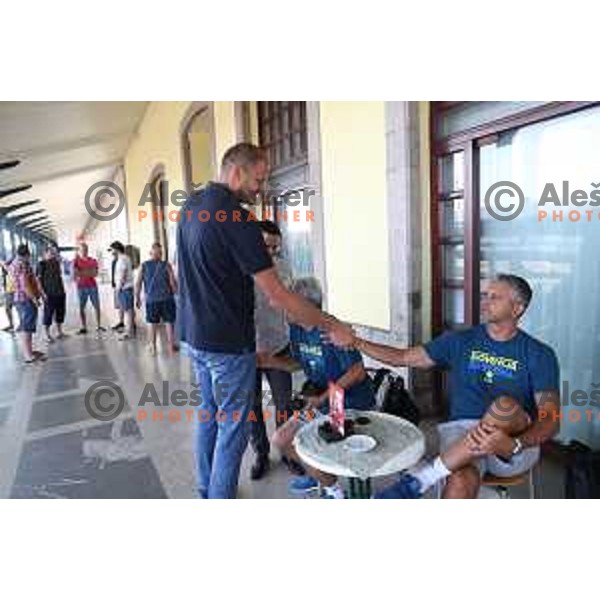 of Slovenia basketball team departing Ljubljana Railway station for second phase of preparation for Eurobasket 2017 on August 1, 2017
