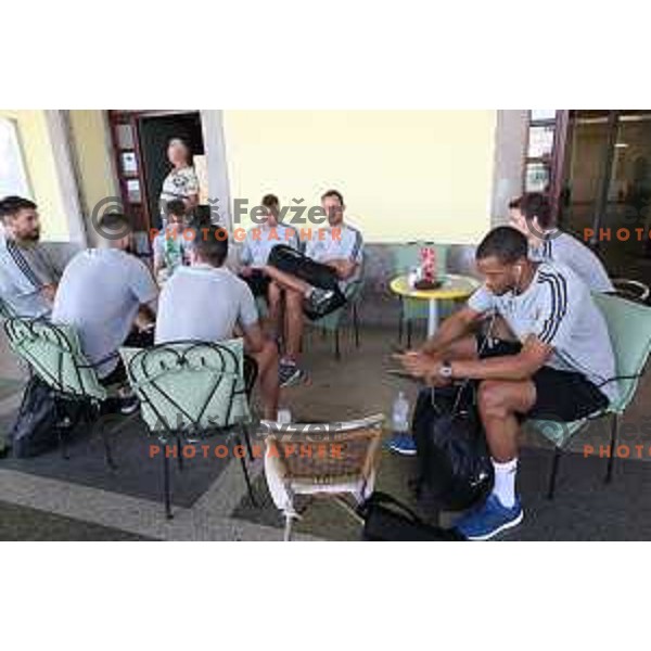 Anthony Randolph of Slovenia basketball team departing Ljubljana Railway station for second phase of preparation for Eurobasket 2017 on August 1, 2017