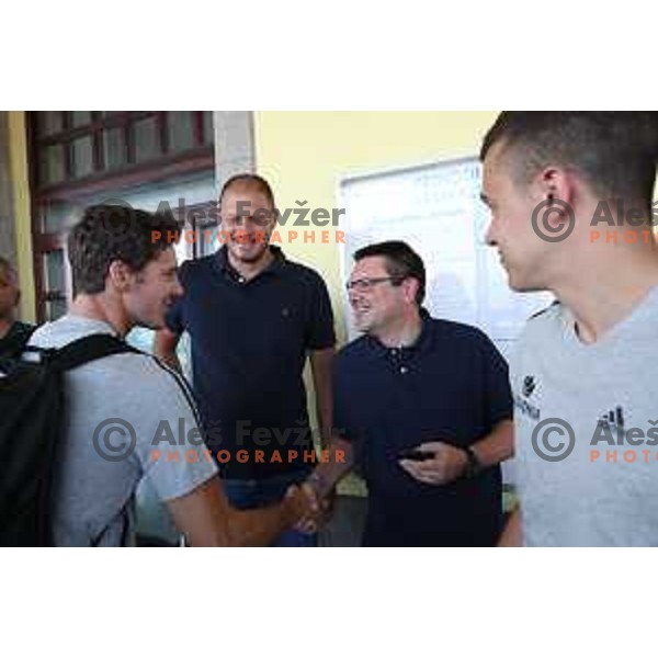 Goran Dragic of Slovenia basketball team departing Ljubljana Railway station for second phase of preparation for Eurobasket 2017 on August 1, 2017