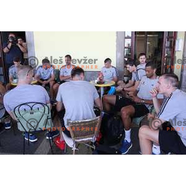 of Slovenia basketball team departing Ljubljana Railway station for second phase of preparation for Eurobasket 2017 on August 1, 2017
