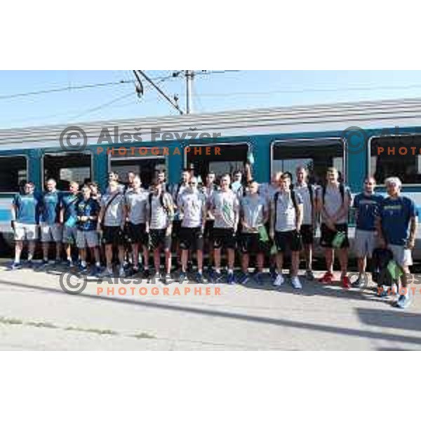 of Slovenia basketball team departing Ljubljana Railway station for second phase of preparation for Eurobasket 2017 on August 1, 2017