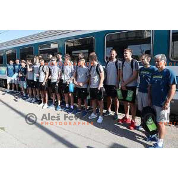 of Slovenia basketball team departing Ljubljana Railway station for second phase of preparation for Eurobasket 2017 on August 1, 2017