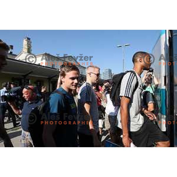 of Slovenia basketball team departing Ljubljana Railway station for second phase of preparation for Eurobasket 2017 on August 1, 2017