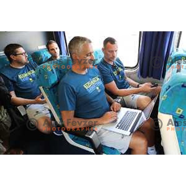 of Slovenia basketball team departing Ljubljana Railway station for second phase of preparation for Eurobasket 2017 on August 1, 2017