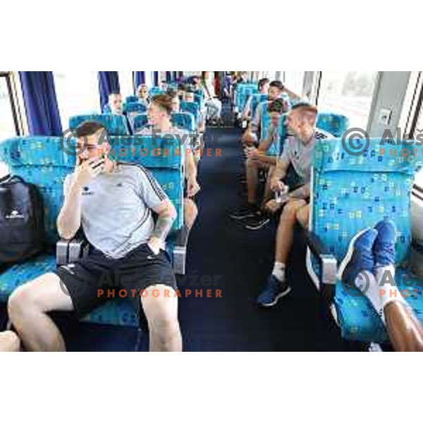 of Slovenia basketball team departing Ljubljana Railway station for second phase of preparation for Eurobasket 2017 on August 1, 2017
